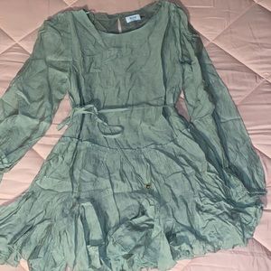 Green flowy dress